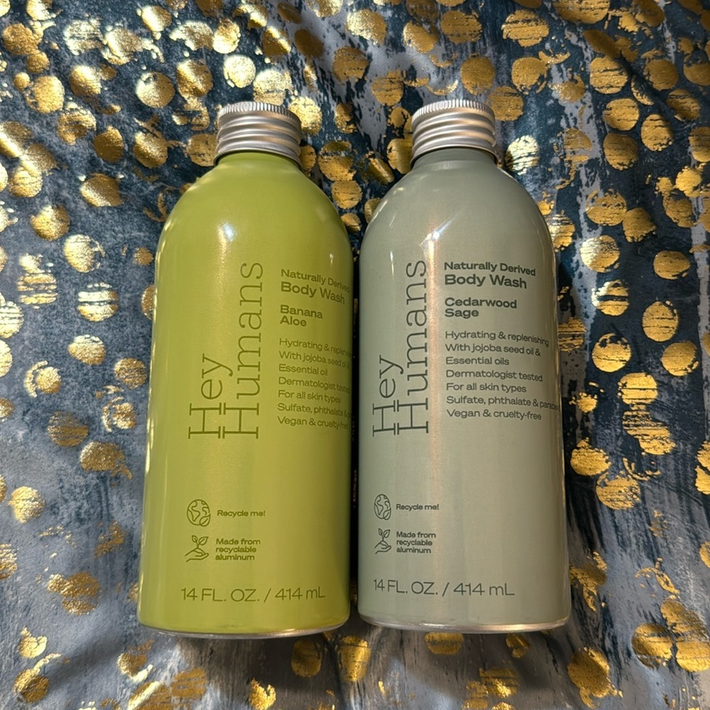 Hey Humans Naturally Derived Body Wash Banana Aloe & cedarwood sage bundle